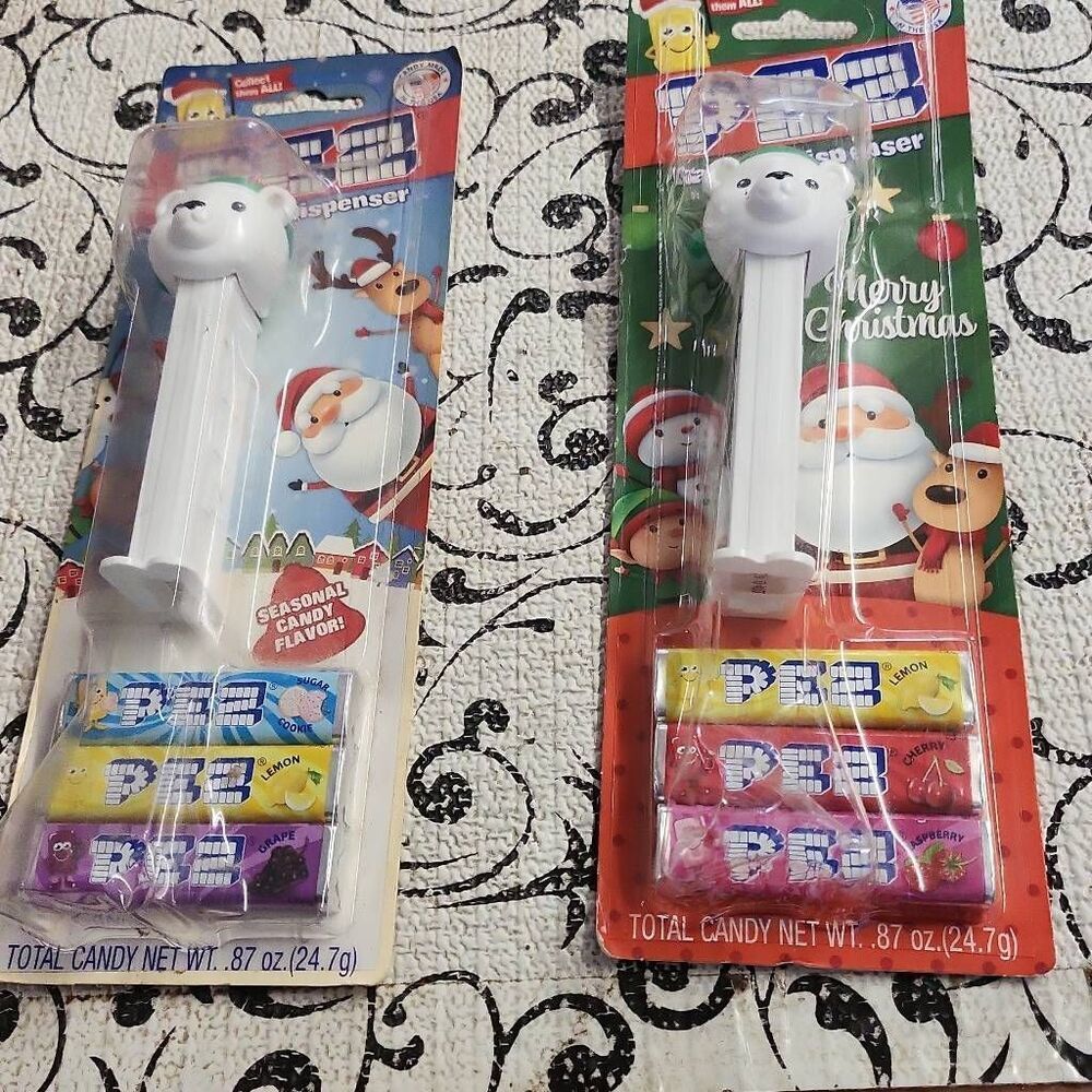 Set of Two Christmas Polar Bear Pez Dispensers